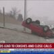 Icy roads lead to crashes and close-calls