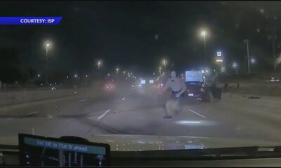 ISP trooper dodges two crashes in seconds