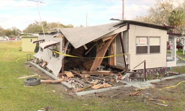 64-year-old woman injured after car crashed into her mobile home in Zephyrhills