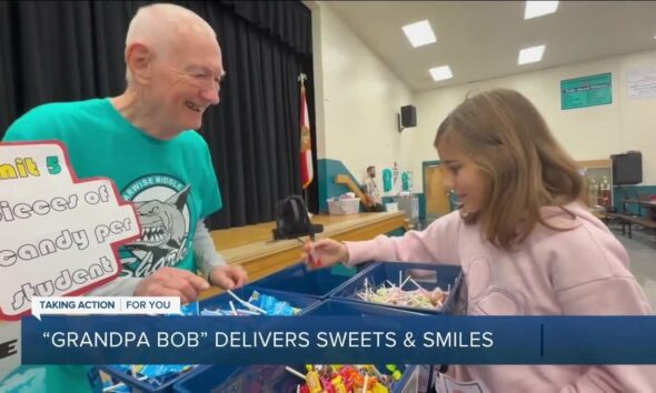 'Grandpa Bob' delivers sweets and smiles at Carwise Middle School in Palm Harbor