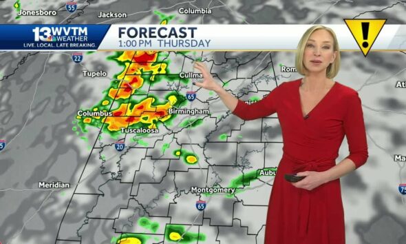 Severe storms in Alabama's forecast later this week with a risk of tornadoes and hail.