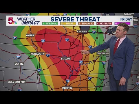 Dangerous weather threat for St. Louis area Friday night