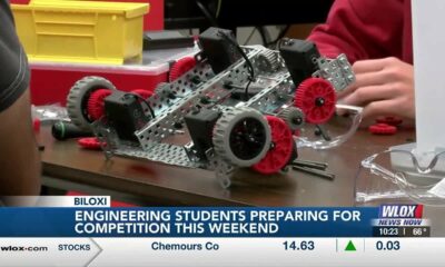 Biloxi High School engineering and robotics students preparing for competition