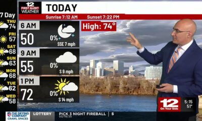 Thursday Forecast: Warm and breezy with afternoon showers