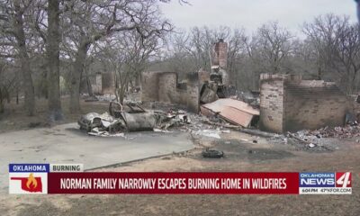 Norman family narrowly escapes burning home in wildfires