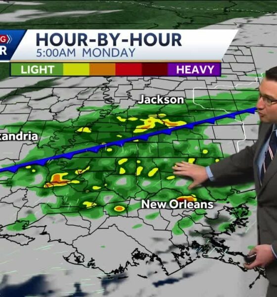 Rain and storms likely Monday morning